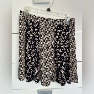 Miami Dark Navy/Black & Cream Asymmetrical Skirt